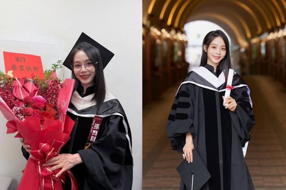 孫淑媚參加畢業典禮，卻因碩士帽戴法引發風波。（圖／翻攝孫淑媚臉書）